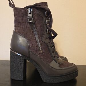 DKNY Dark Brown Lace Up Boots